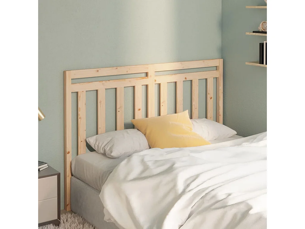 Cabecero de Cama | Cabezal de cama | Mueble de cabecero madera maciza de pino 126x4x100 cm