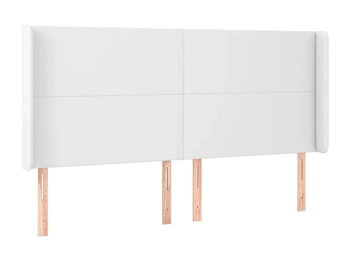 Tête de Lit | Panneau de tête pour lit Moderne à LED Blanc 163x16x118/128 cm Similicuir