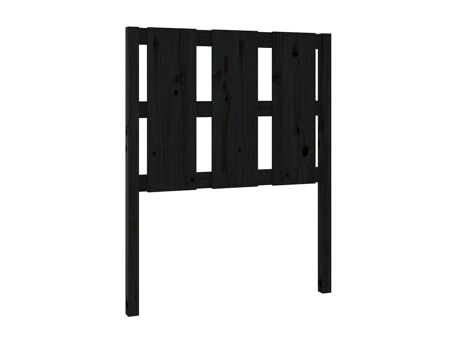 Cabecero de Cama | Cabezal de cama | Mueble de cabecero madera maciza de pino negro 80,5x4x100 cm