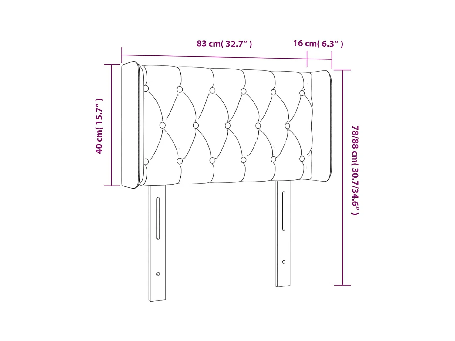 Tête de Lit | Panneau de tête pour lit Moderne à LED Taupe 83x16x78/88 cm Tissu