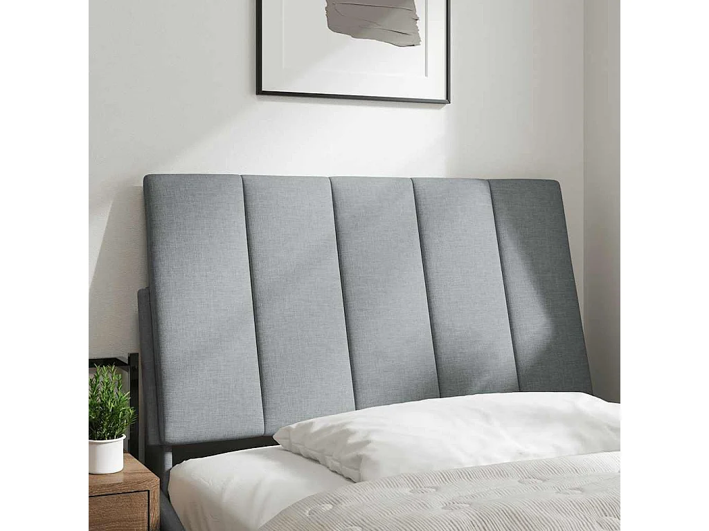 Cabecero de Cama | Cabezal de cama | Mueble de cabecero acolchado Hanko tela gris claro 80 cm
