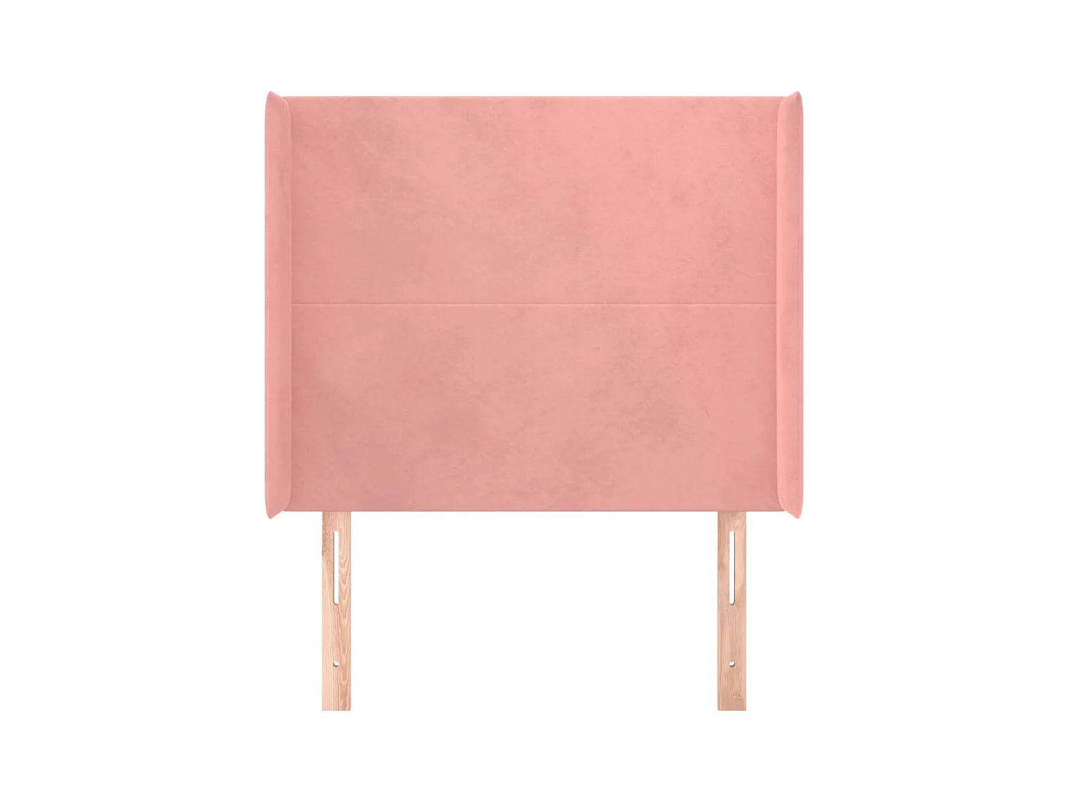 Cabecero | Cabezal de Cama | Mueble cabecero con orejas de terciopelo rosa 103x16x118/128 cm