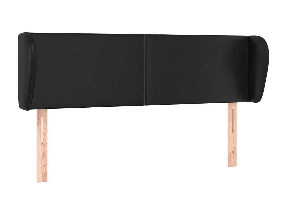 Tête de Lit | Panneau de tête pour lit Moderne avec oreilles Noir 147x23x78/88 cm Similicuir