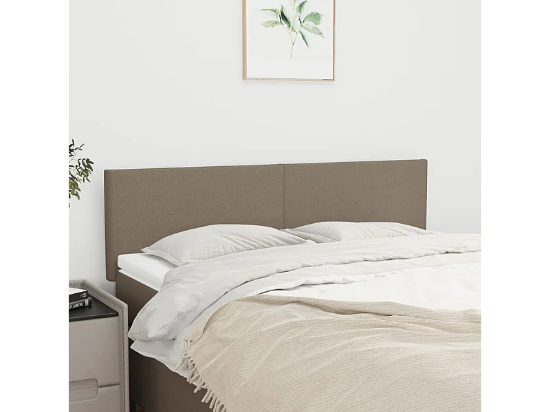 Cabeceros | Cabezal de cama | Mueble de cabecero 2 unidades tela gris taupe 72x5x78/88 cm