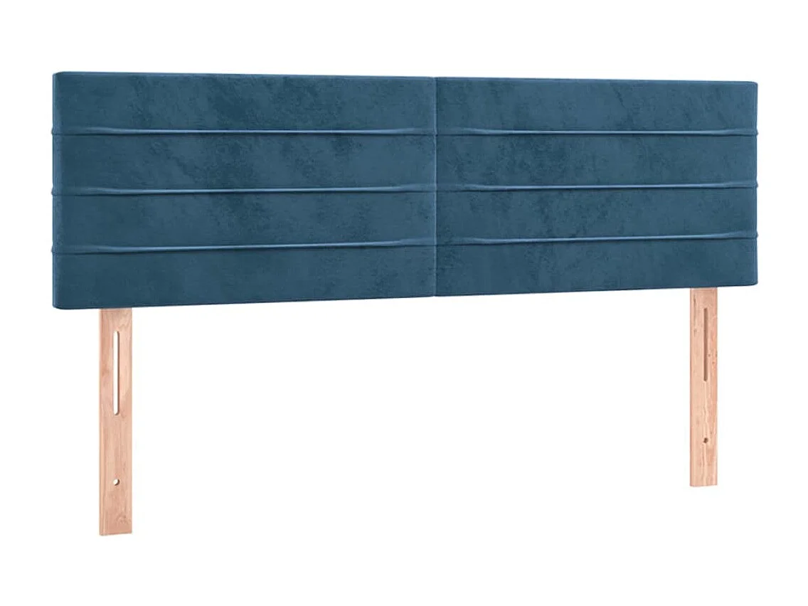 Hoofdbord | Hoofdeinde LED 144x5x78/88 cm fluweel donkerblauw