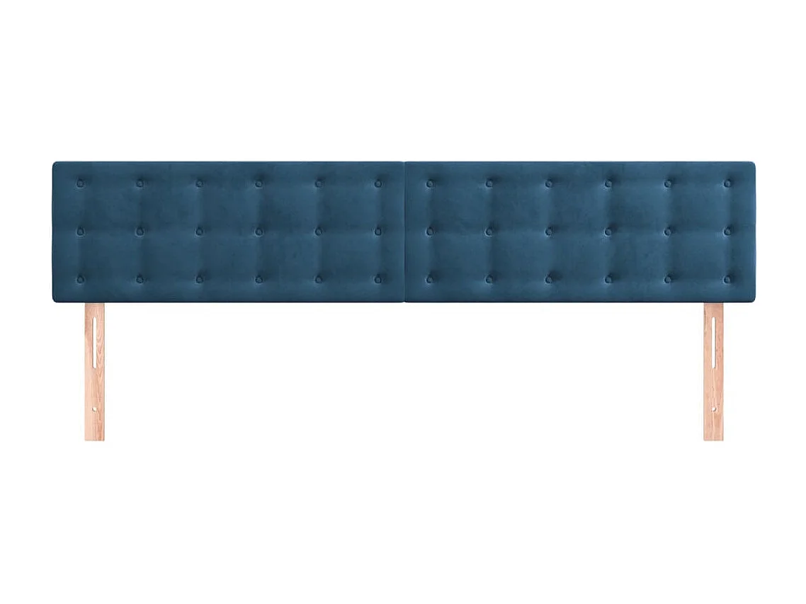 Têtes de lit | Panneaux de tête pour lit Moderne 2 pcs Bleu foncé 90x5x78/88 cm Velours