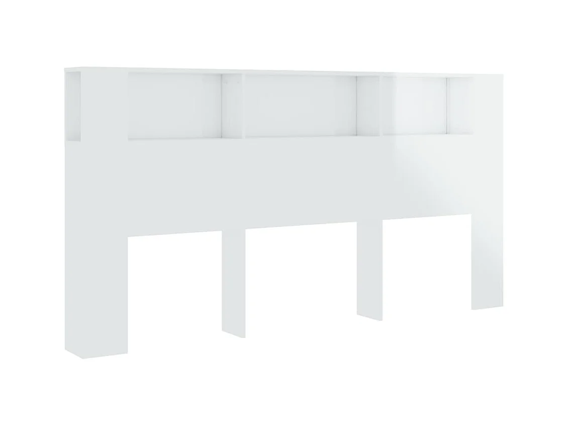 Cabecero de Cama | Cabezal de Cama | Mueble cabecero blanco brillante 200x18,5x104,5 cm