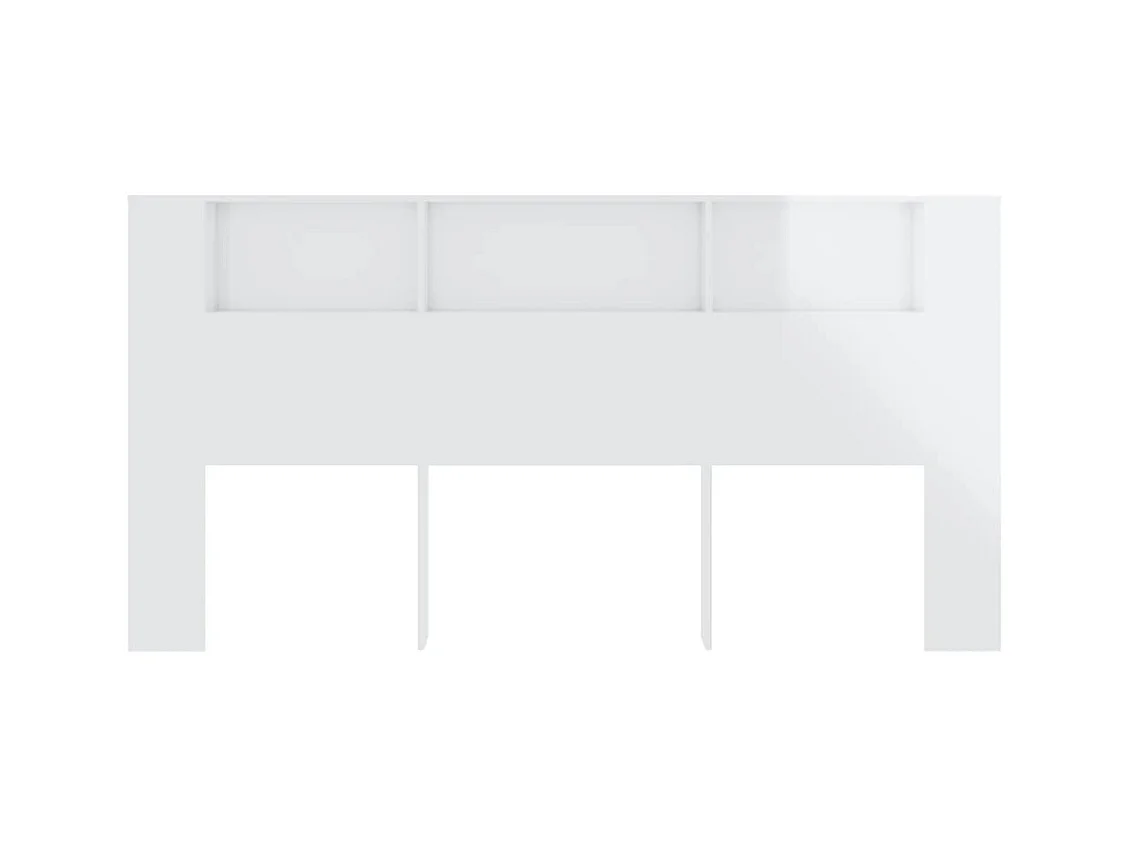 Cabecero de Cama | Cabezal de Cama | Mueble cabecero blanco brillante 200x18,5x104,5 cm