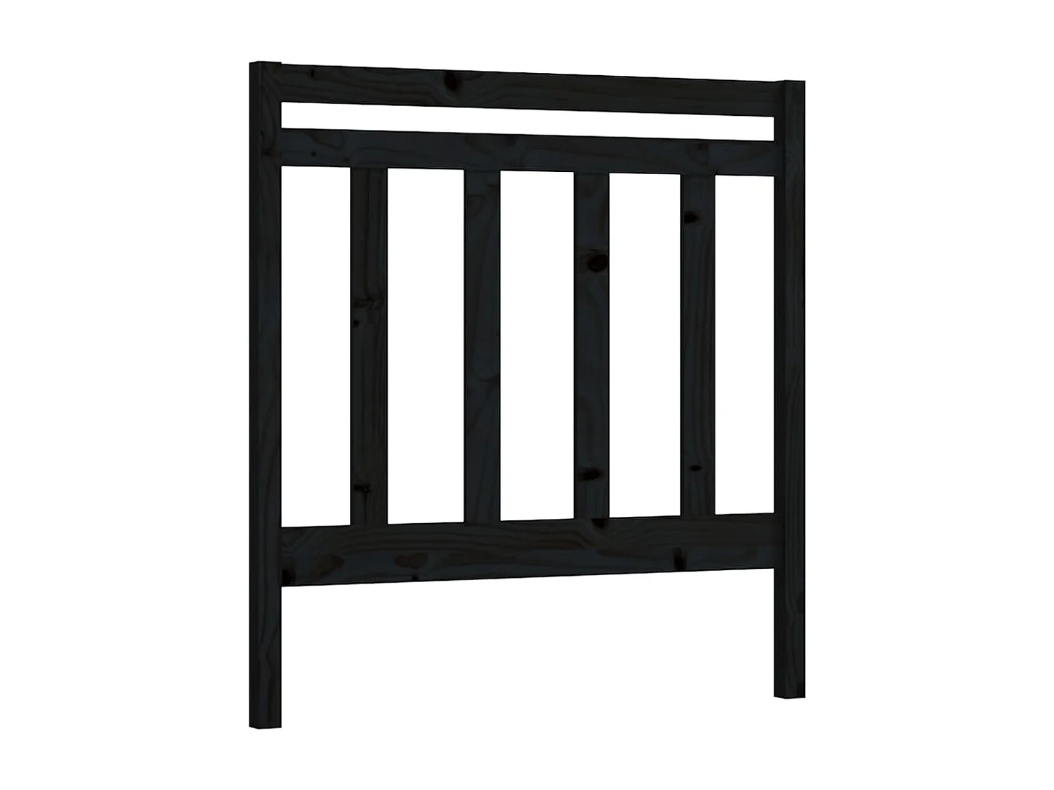 Tête de Lit | Panneau de tête pour lit Moderne Noir 95x4x100 cm Bois massif de pin