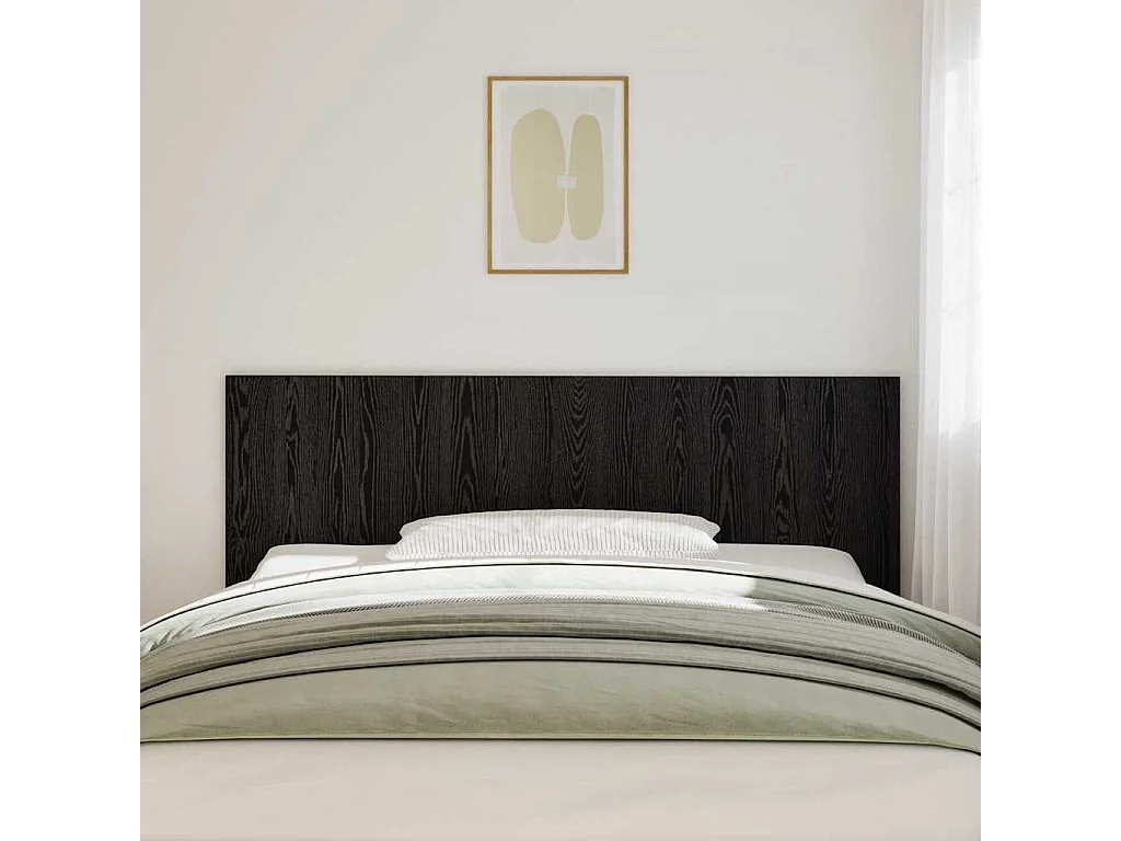 Cabecero | Cabezal de Cama | Mueble cabecero Roble negro 200 x 1,5 x 80 cm Madera contrachapada