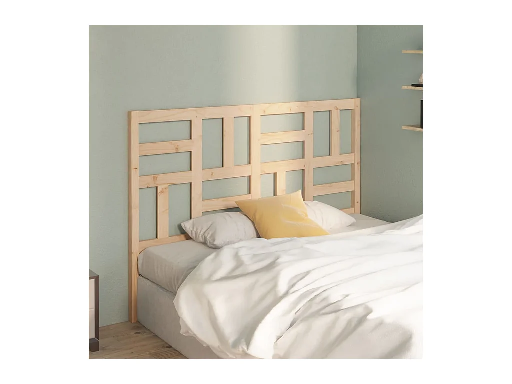 Cabecero de Cama | Cabezal de cama | Mueble de cabecero madera maciza de pino 126x4x104 cm