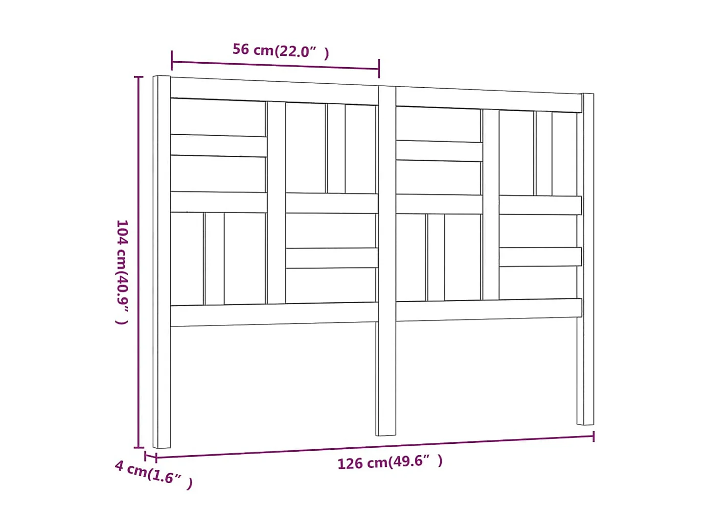 Tête de Lit | Panneau de tête pour lit Moderne 126x4x104 cm Bois massif de pin
