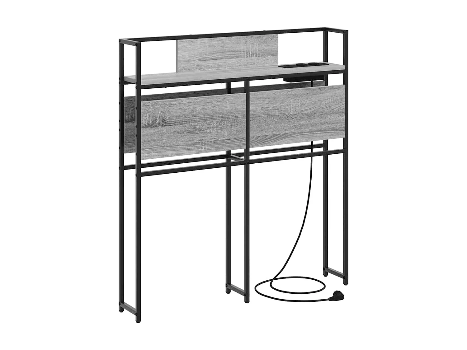 Mueble cabecero con almacenamiento | Cabecera de almacenamiento con estante Gris sonoma 80 cm