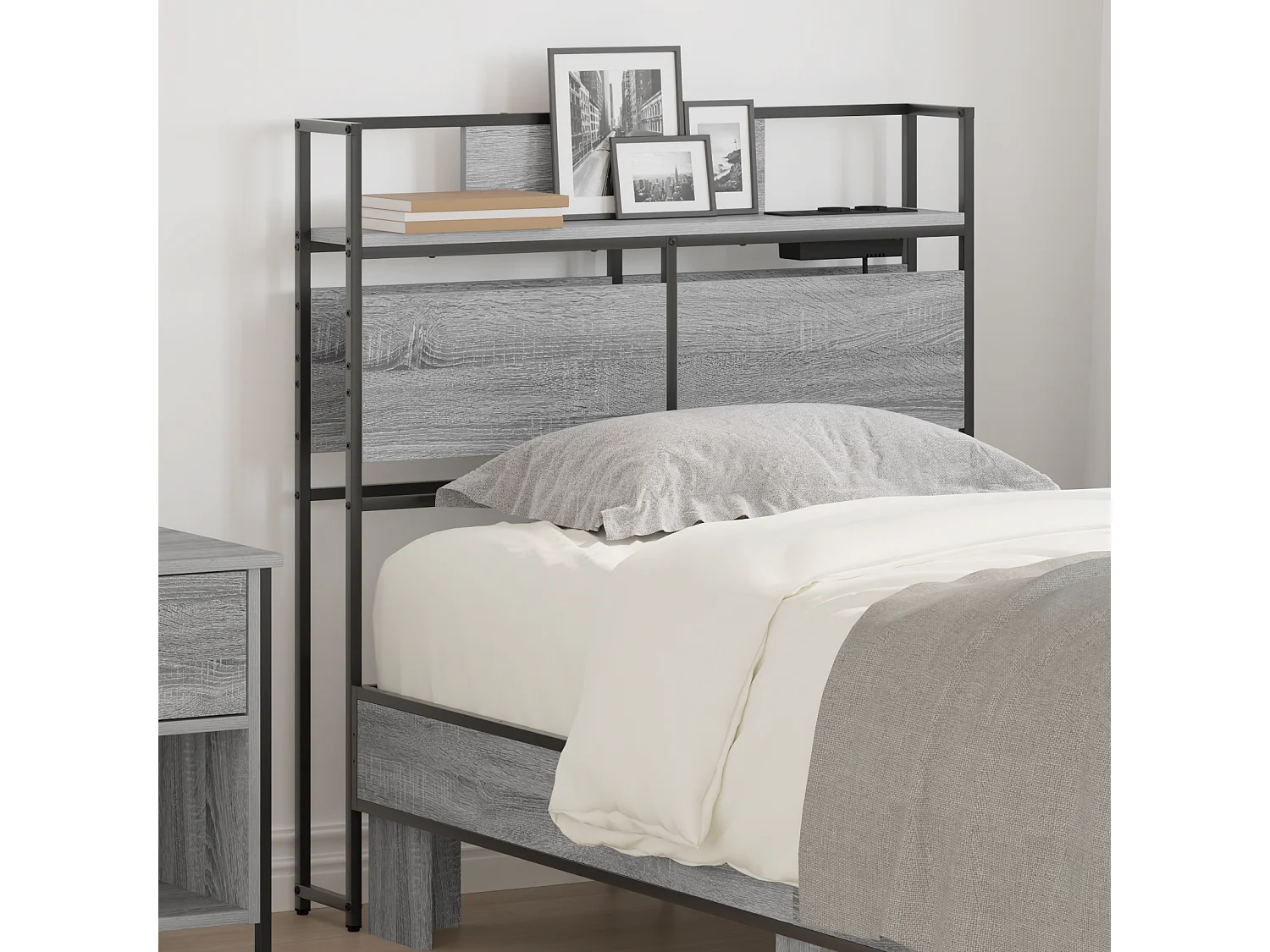 Tête de Lit de rangement | Panneau de tête pour lit Sonoma gris 80 cm Bois d'ingénierie