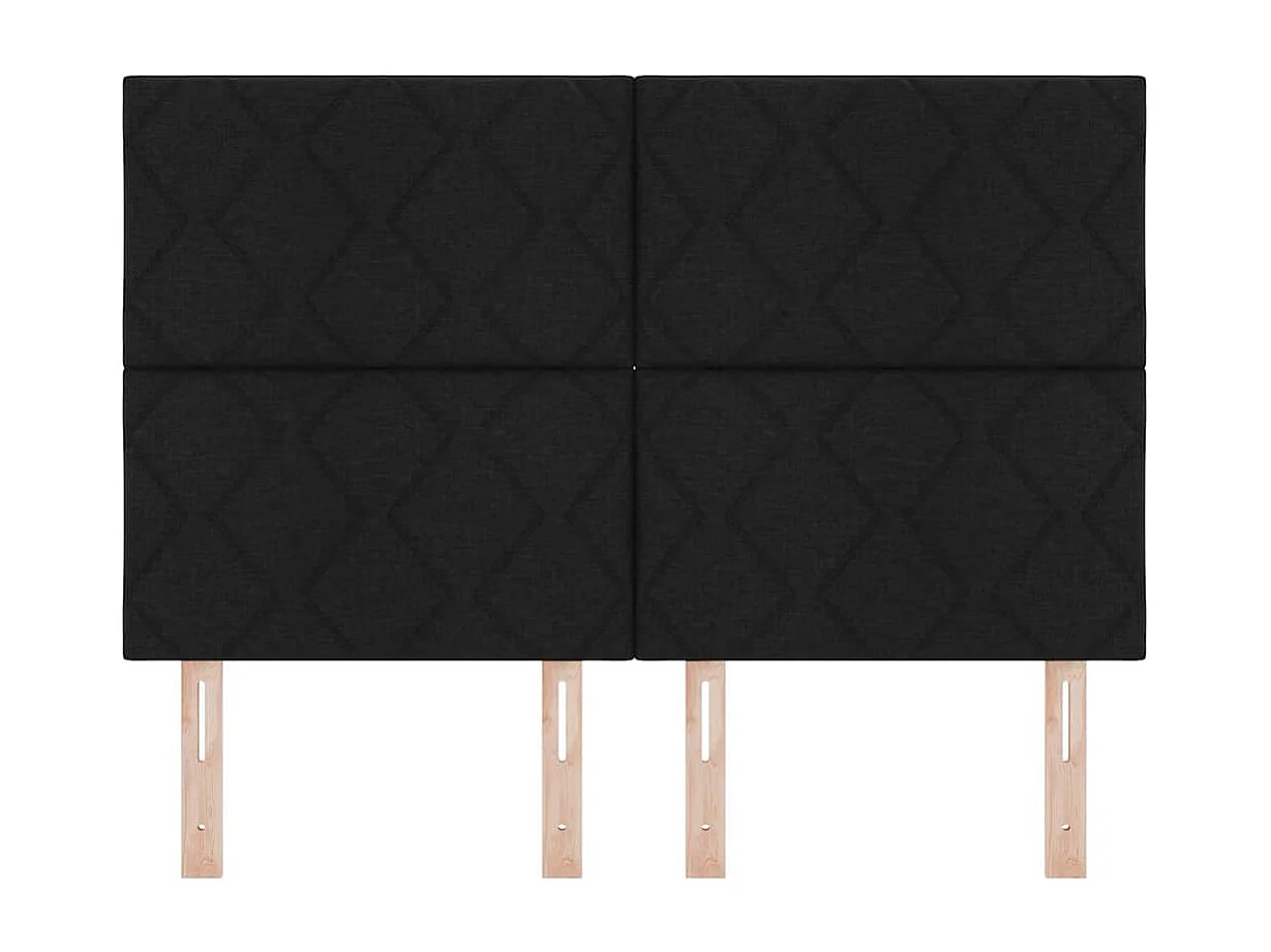 Tête de Lit | Panneau de tête pour lit Moderne avec des lumières à LED Réglable Noir 160 cm tissu
