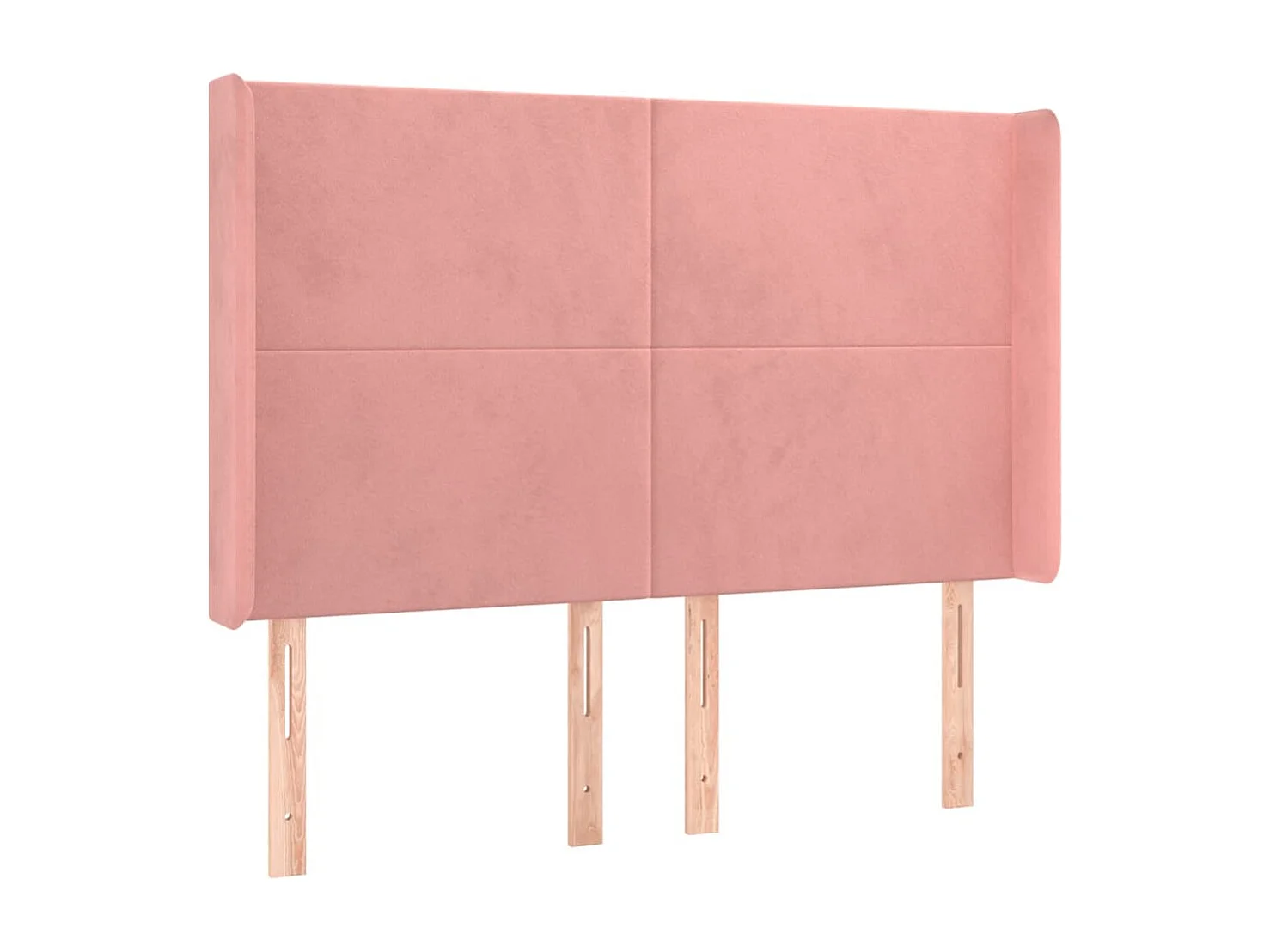 Tête de Lit | Panneau de tête pour lit Moderne à LED Rose 147x16x118/128 cm Velours