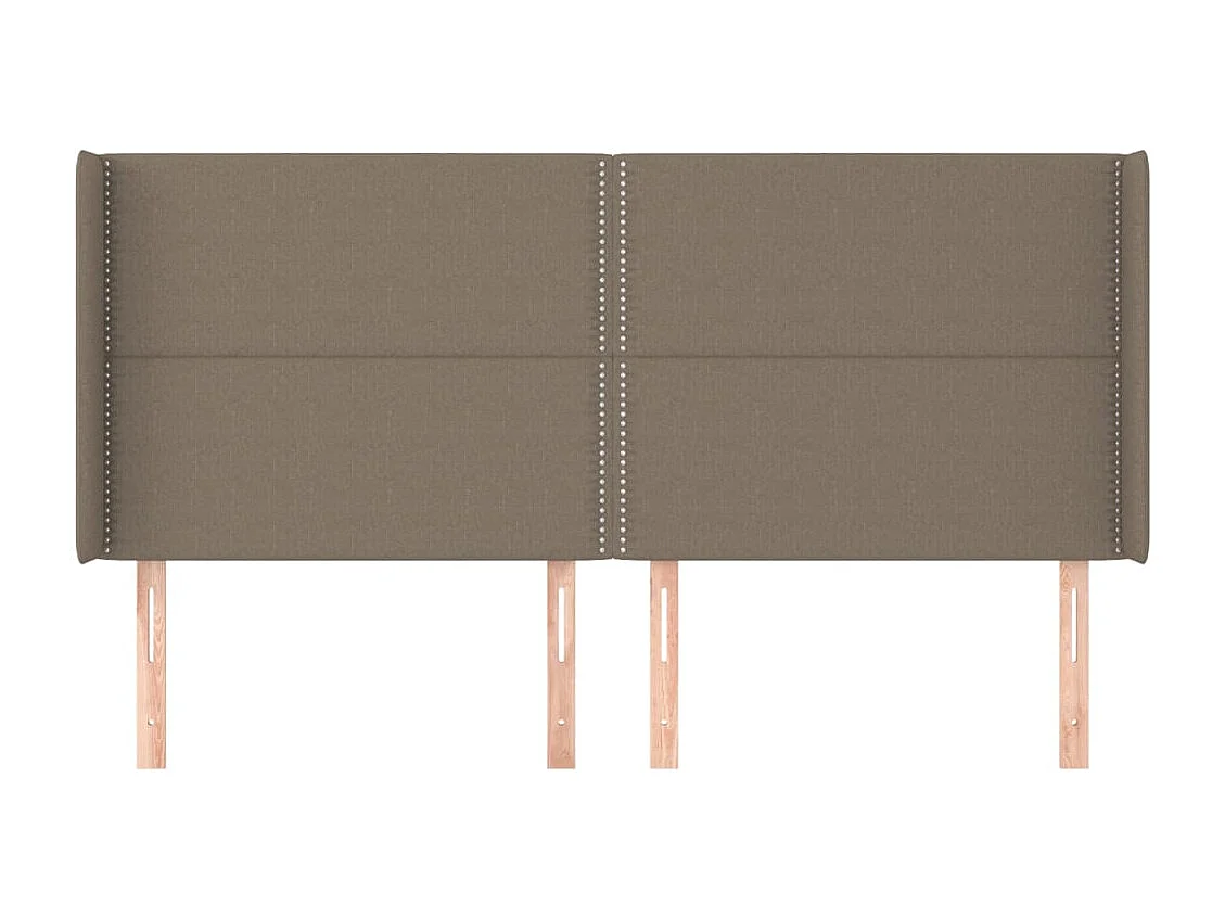 Tête de Lit | Panneau de tête pour lit Moderne avec oreilles Taupe 203x16x118/128 cm Tissu