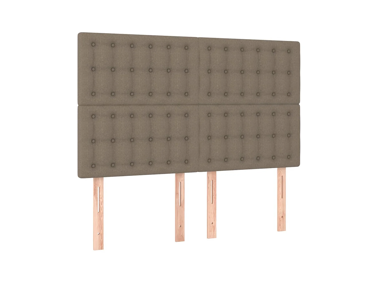 Cabecero | Cabezal de Cama | Mueble cabecero con luces LED tela gris taupe 144x5x118/128 cm