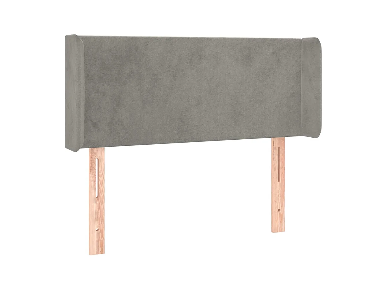 Tête de Lit | Panneau de tête pour lit Moderne à LED Gris clair 103x16x78/88 cm Velours