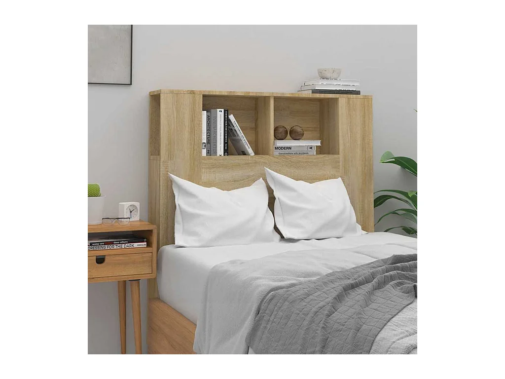 Cabecero de Cama | Cabezal de Cama | Mueble cabecero color roble Sonoma 100x18,5x102,5 cm