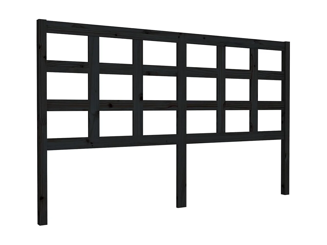 Tête de Lit | Panneau de tête pour lit Moderne Noir 165,5x4x100 cm Bois massif de pin