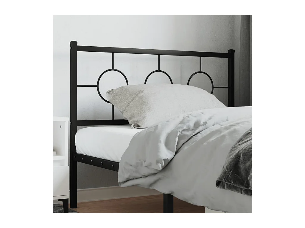Tête de Lit | Panneau de tête pour lit Moderne métal noir 107 cm