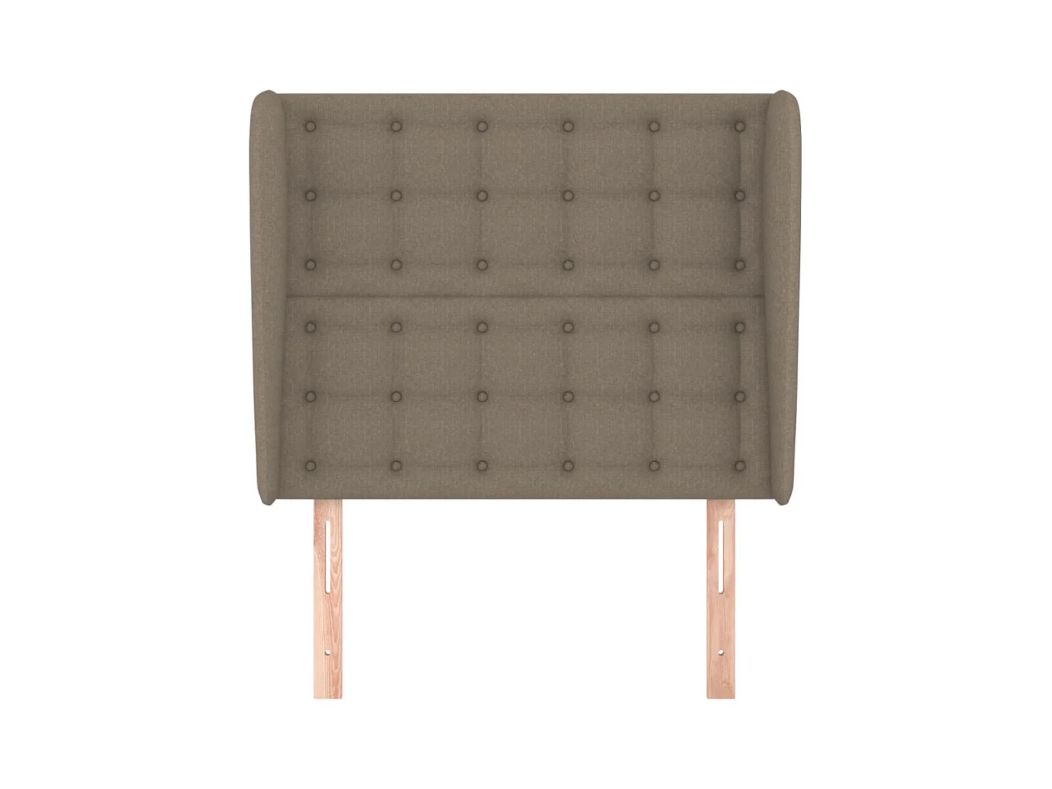 Cabecero | Cabezal de Cama | Mueble cabecero con orejas de tela gris taupe 103x23x118/128 cm
