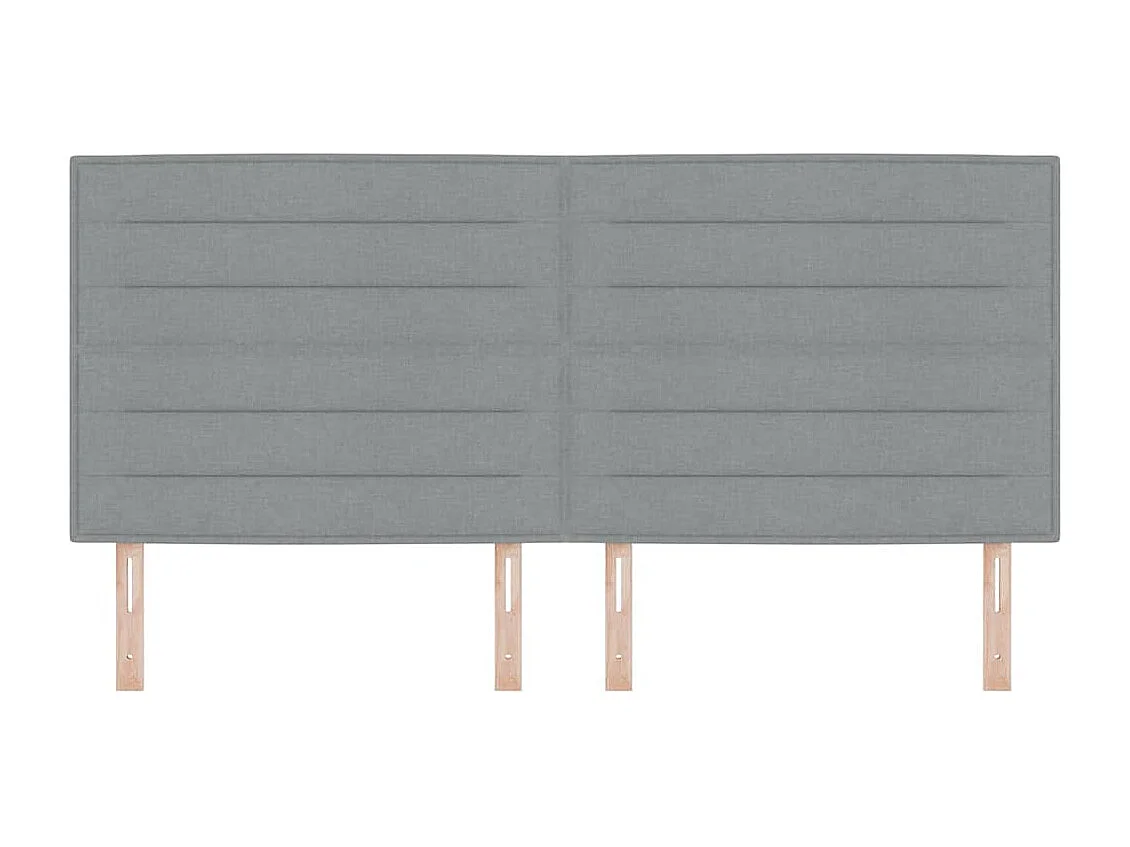 Mueble cabecero | Cabecero | Cabezal de cama LED con luces de tiras LED Gris claro 200 cm tela