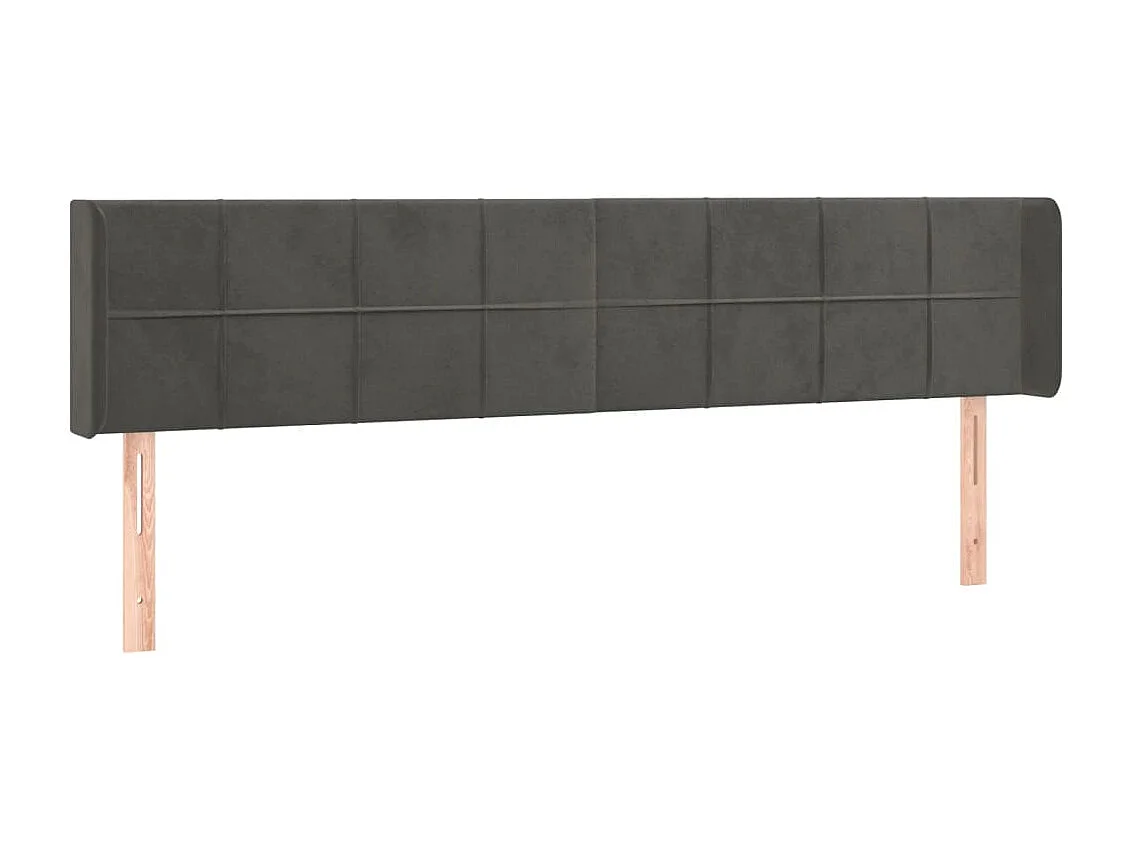 Hoofdbord | Hoofdeinde LED 203x16x78/88 cm fluweel donkergrijs