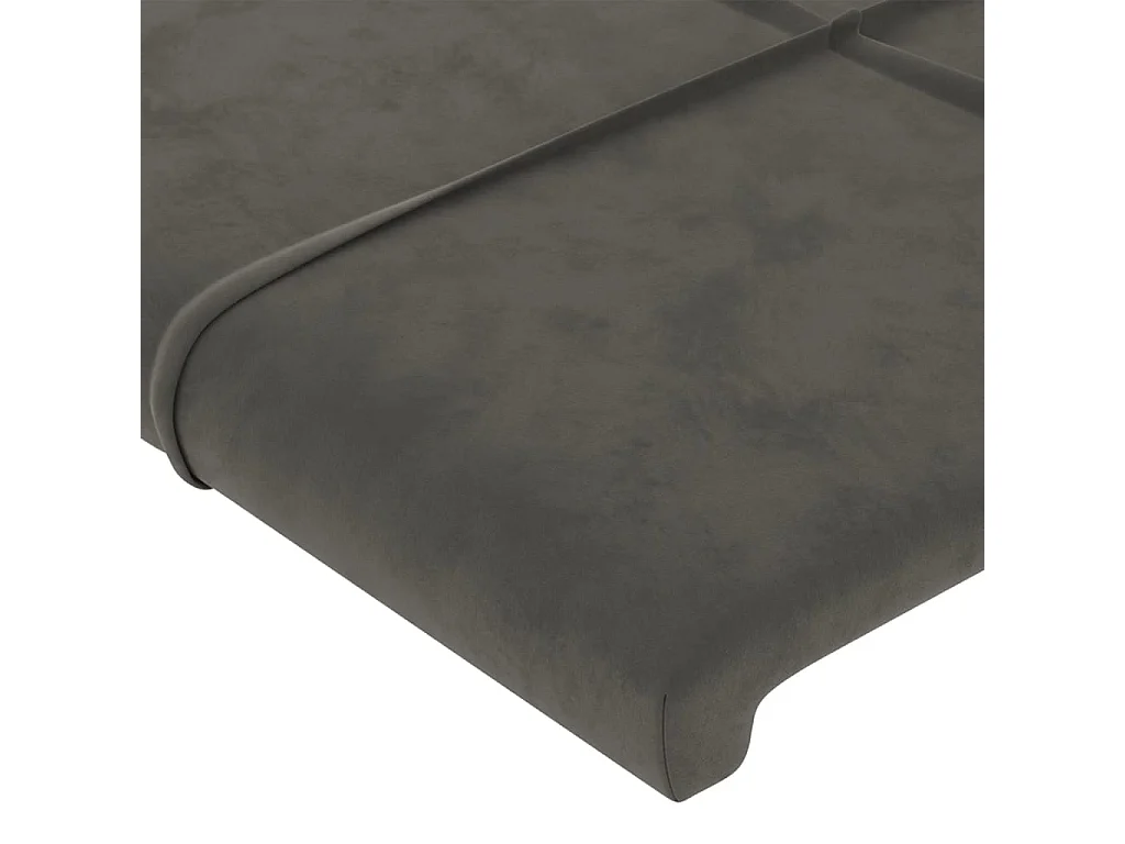 Hoofdbord | Hoofdeinde LED 203x16x78/88 cm fluweel donkergrijs