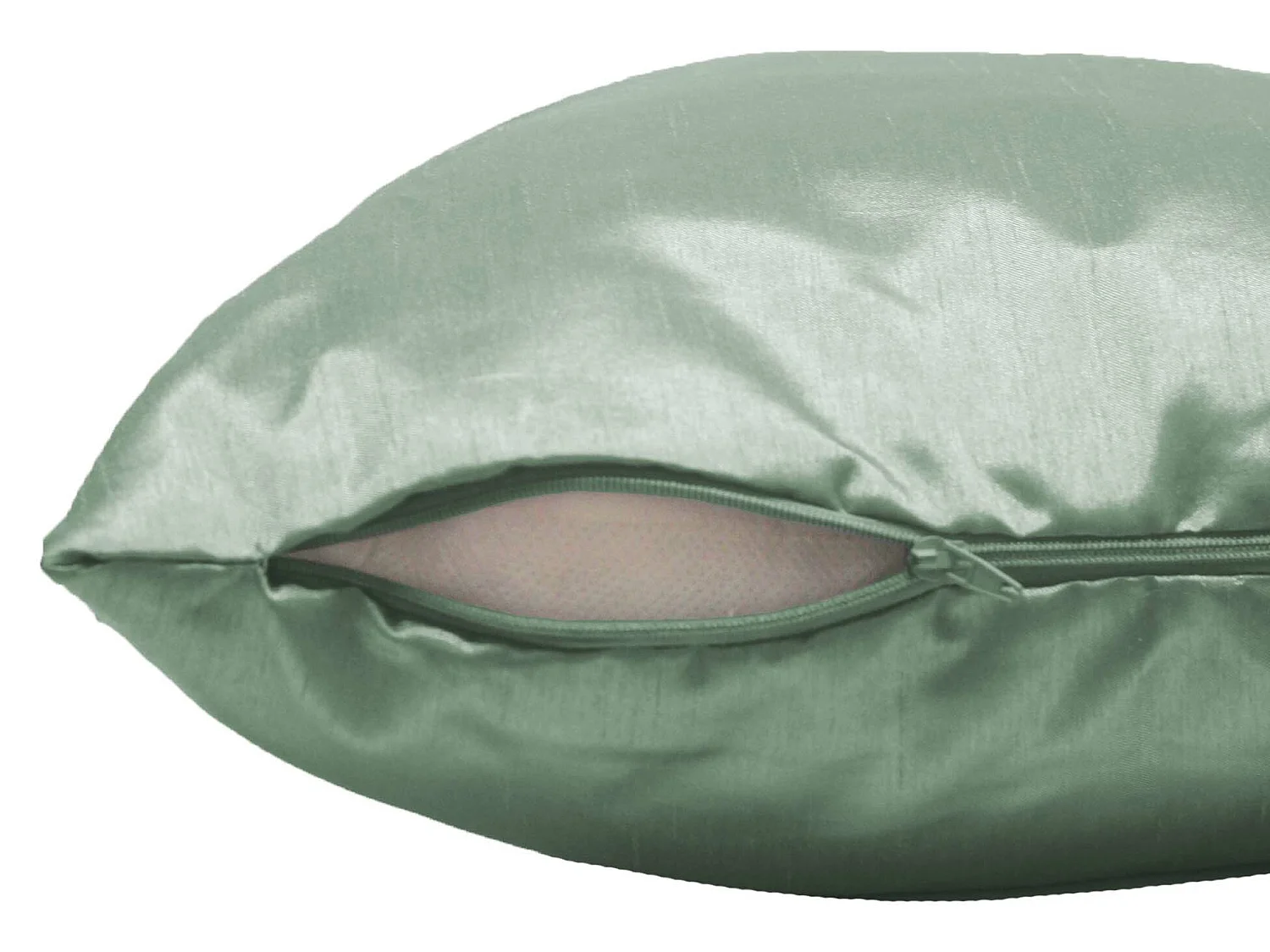 Housse de coussin Polyester Shantung Uni Shana Sauge 40 x 40 cm