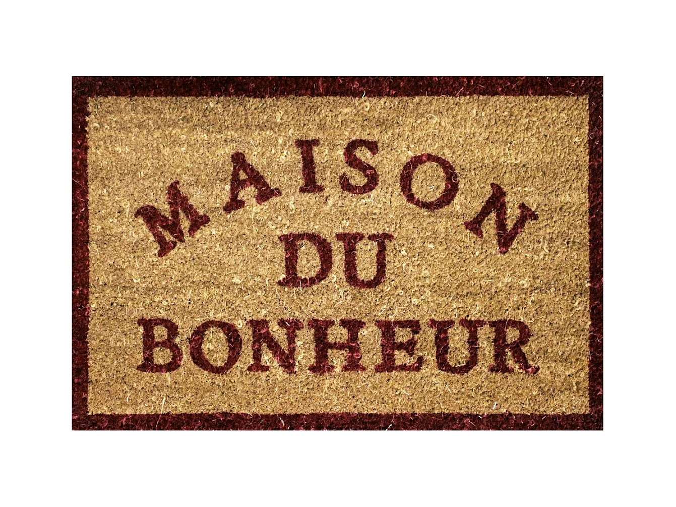 Paillasson en Coco "Maison Bonheur" 40x60cm Naturel