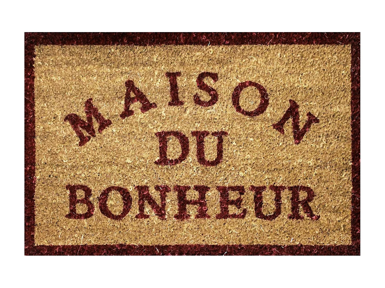 Paillasson en Coco "Maison Bonheur" 40x60cm Naturel