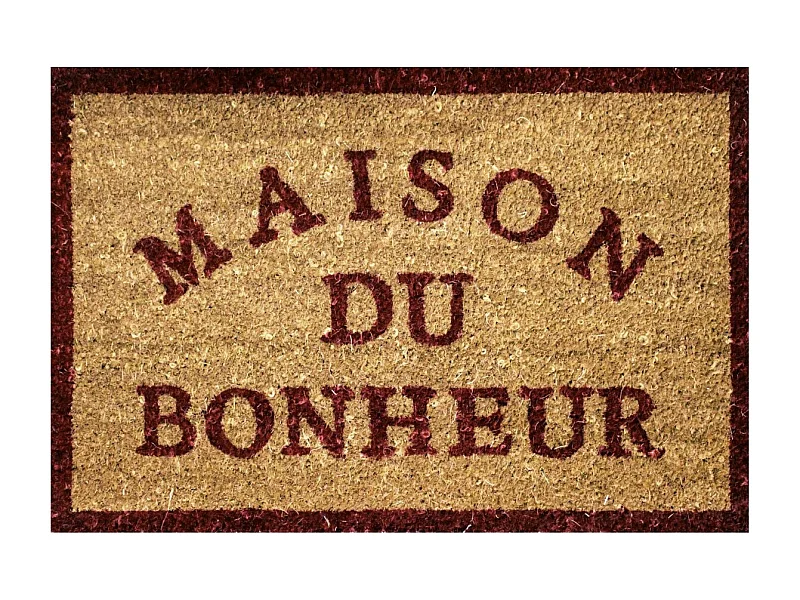 Paillasson en Coco "Maison Bonheur" 40x60cm Naturel