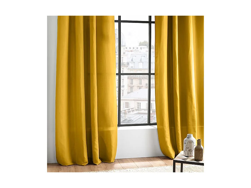 Rideau à Oeillets "Absolu" 140x280cm Moutarde
