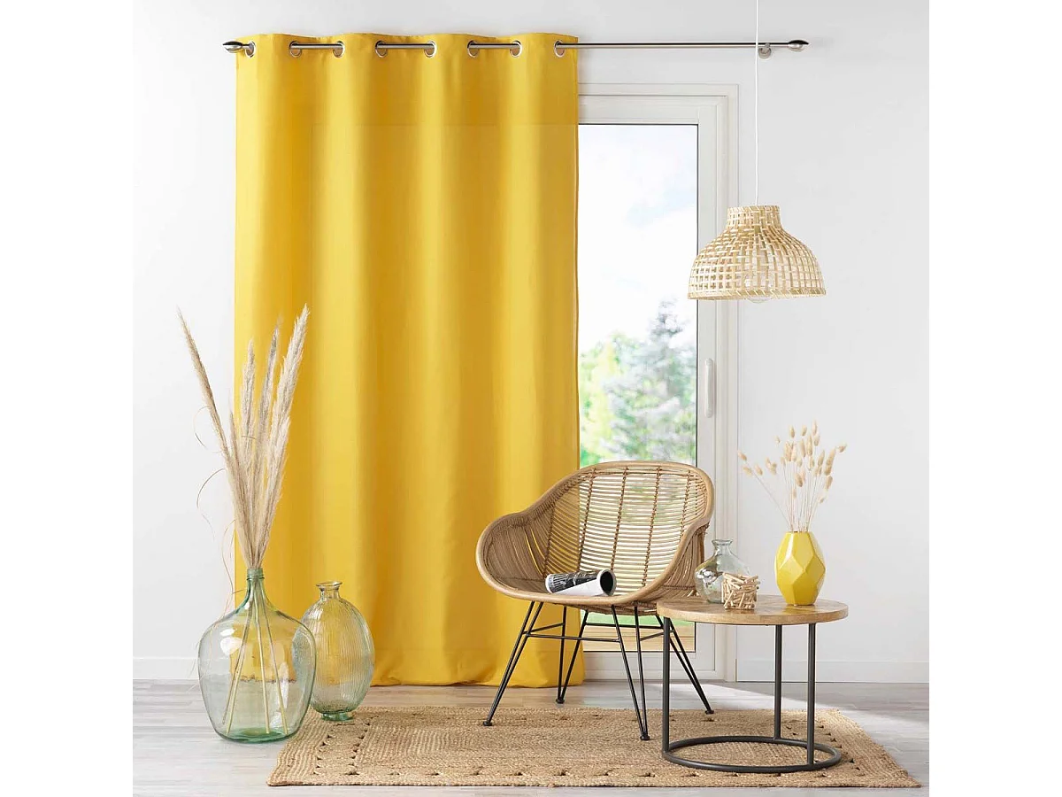 Rideau à Oeillets "Absolu" 140x280cm Moutarde