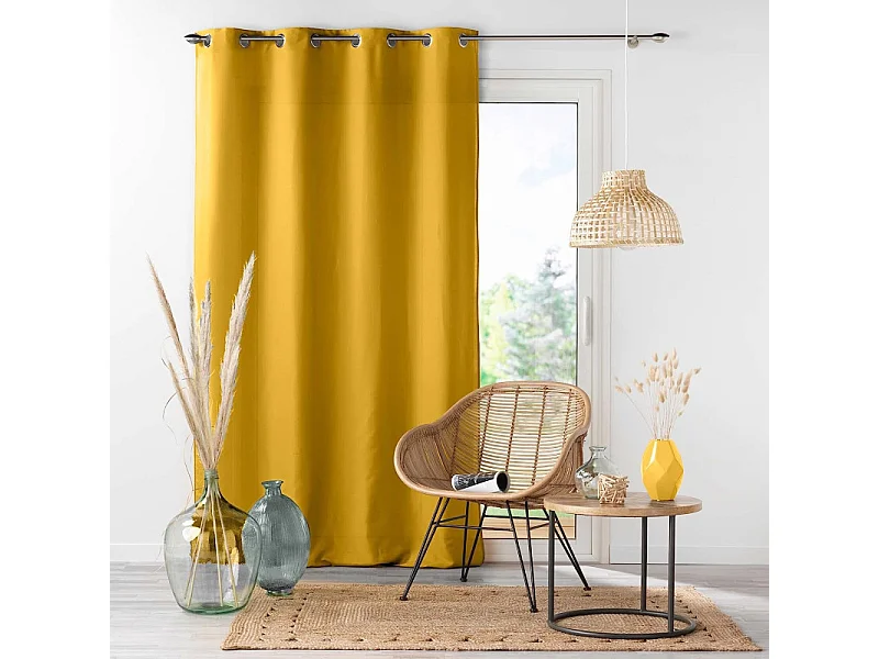 Rideau à Oeillets "Absolu" 140x280cm Moutarde