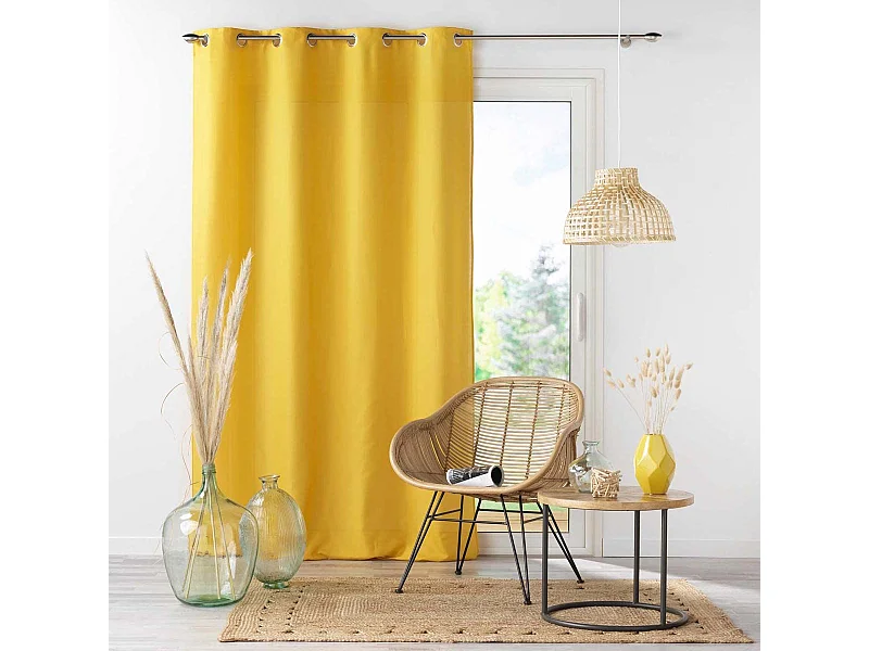 Rideau à Oeillets "Absolu" 140x280cm Moutarde