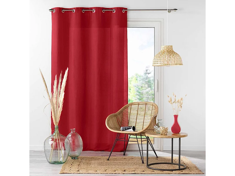 Rideau à Oeillets "Absolu" 140x280cm Rouge