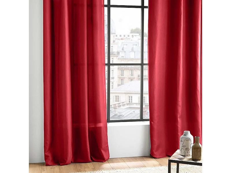 Rideau à Oeillets "Absolu" 140x280cm Rouge