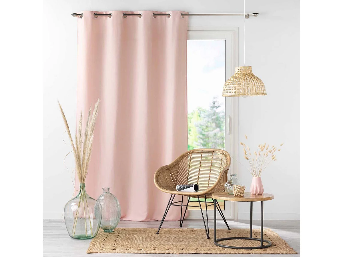 Rideau à Oeillets "Absolu" 140x280cm Rose Pâle