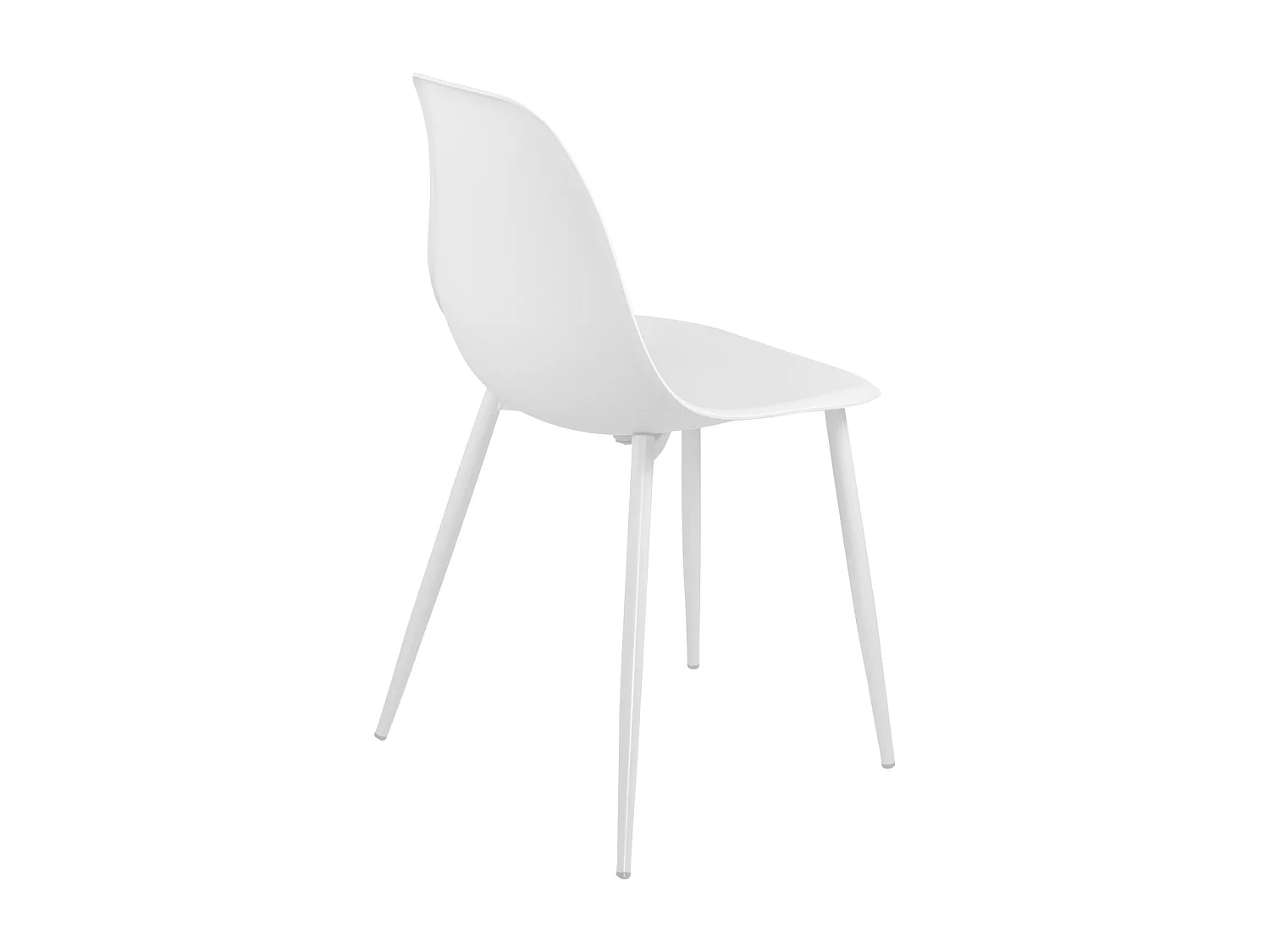 Lot 4 chaises Cuisine Design Siège Plastique Pieds Métal NOVA (blanc)