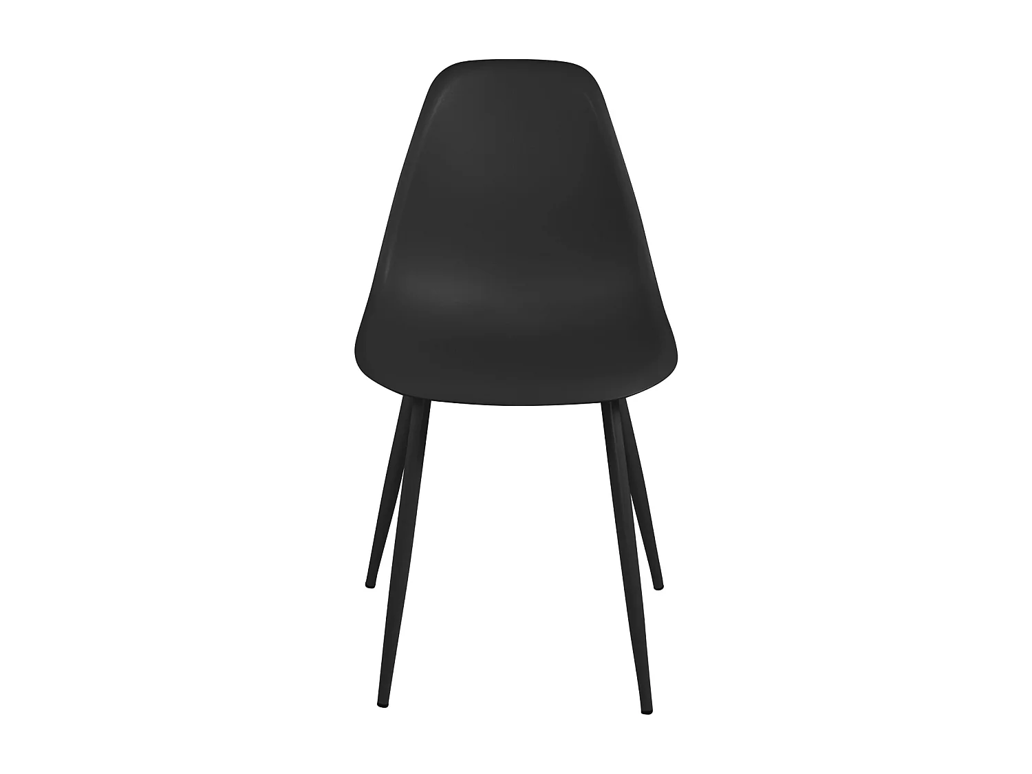 Lote de 4 sillas de cocina de diseño, asiento de plástico flexible, patas metálicas NOVA (negro)