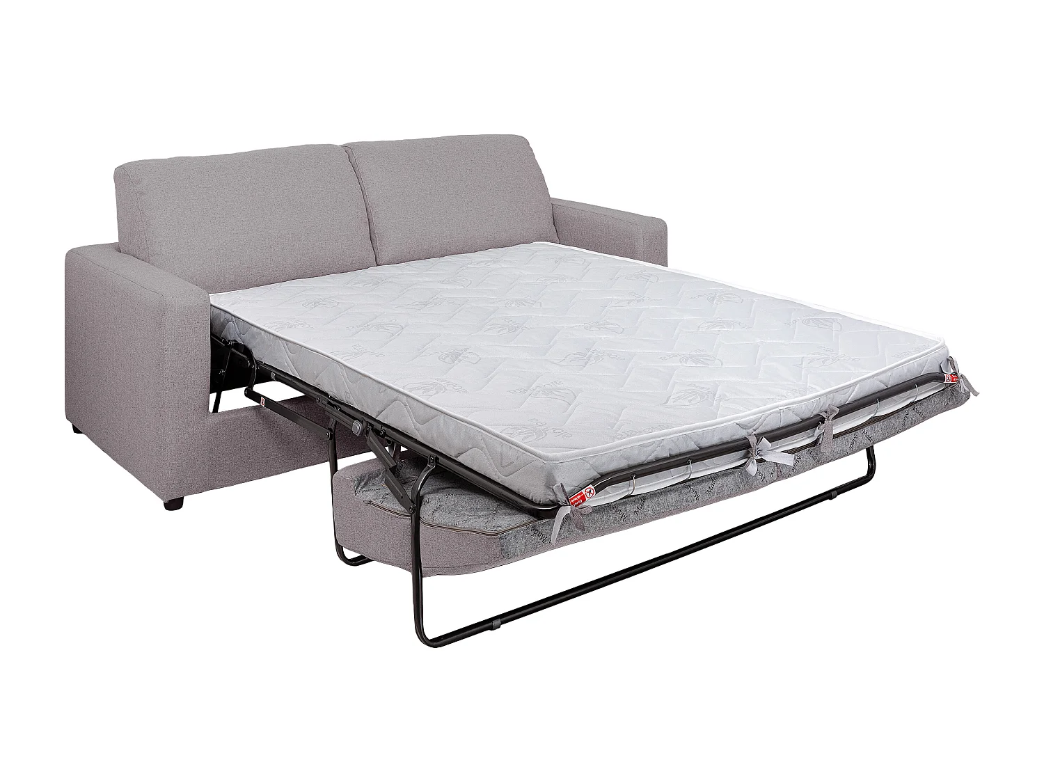 Sofá de 3 lugares convertível de abertura rápida em tecido cinza - DONETO