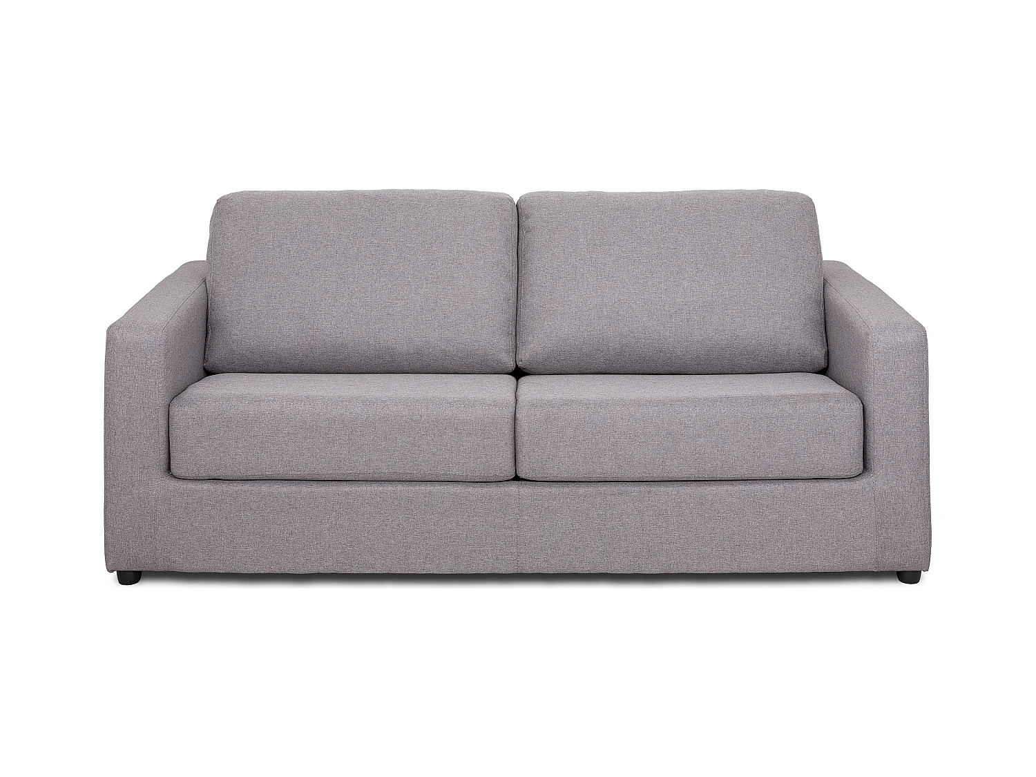 Canapé 3 places convertible express en tissu gris - Couchage 140 cm - Matelas 14 cm DONETO