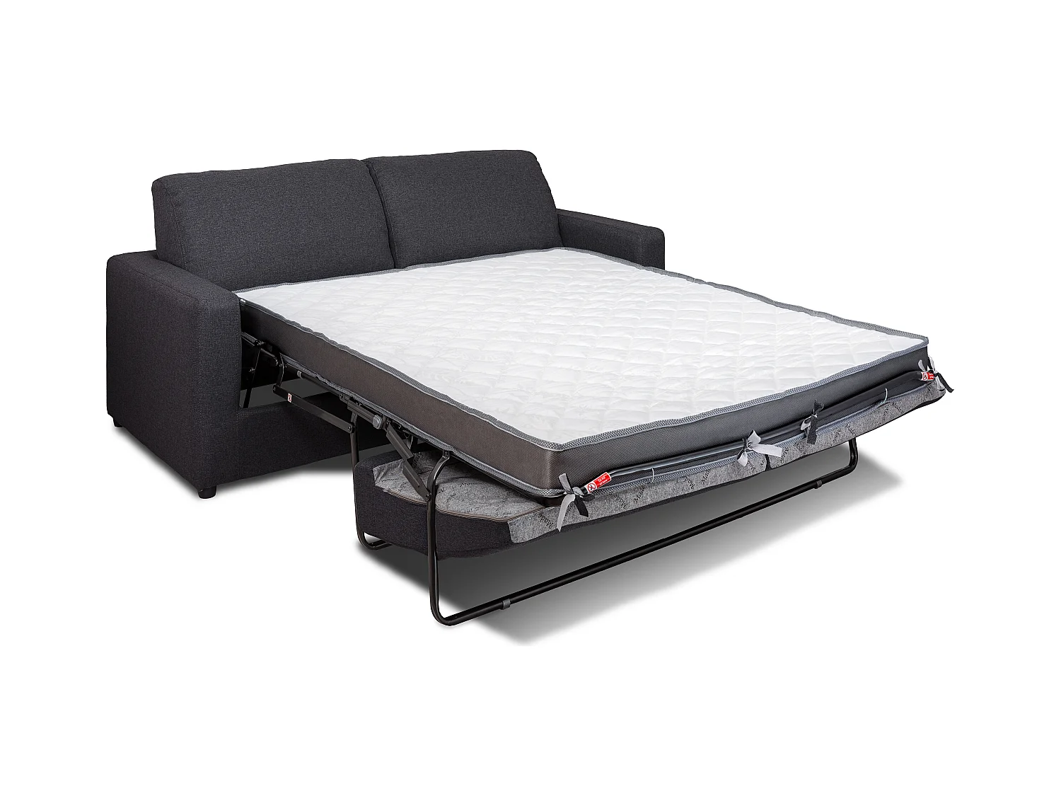 Driezits express slaapbank van antraciet stof - DONETO