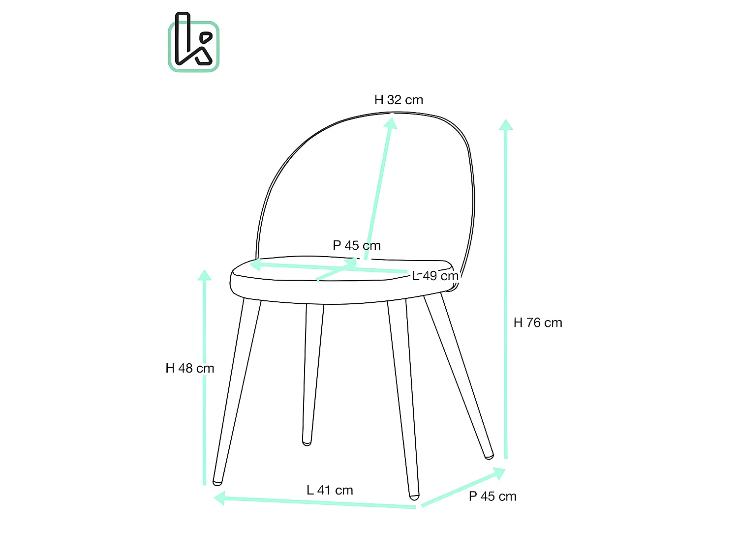Lot 2 chaises cocktail salle à manger velours rembourré pieds en métal ton bois clair GIZA (gris)