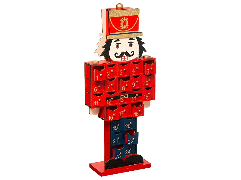 Déco de Noël Calendrier de l'Avent Casse Noisette H 47.5 cm