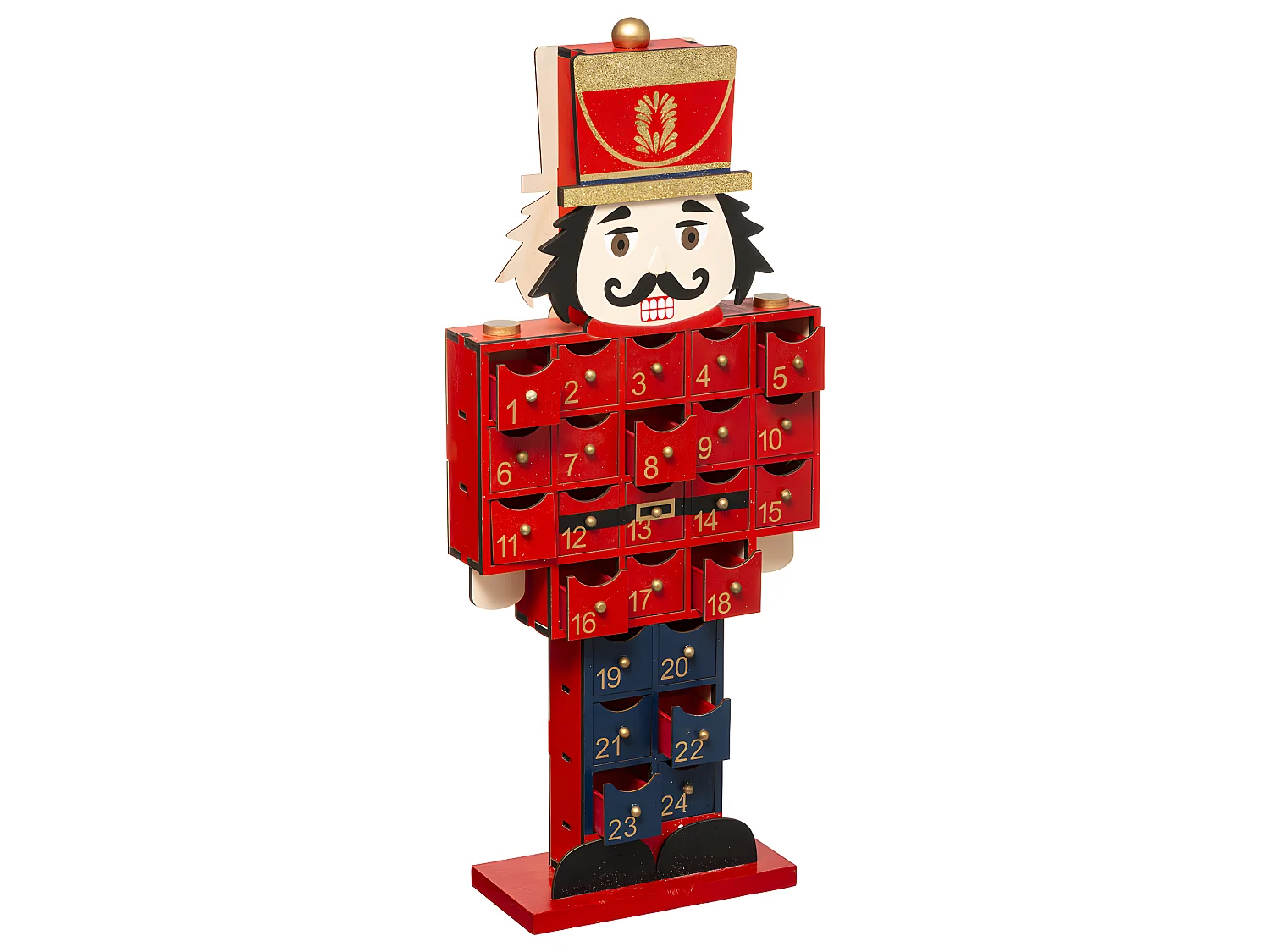 Déco de Noël Calendrier de l'Avent Casse Noisette H 47.5 cm