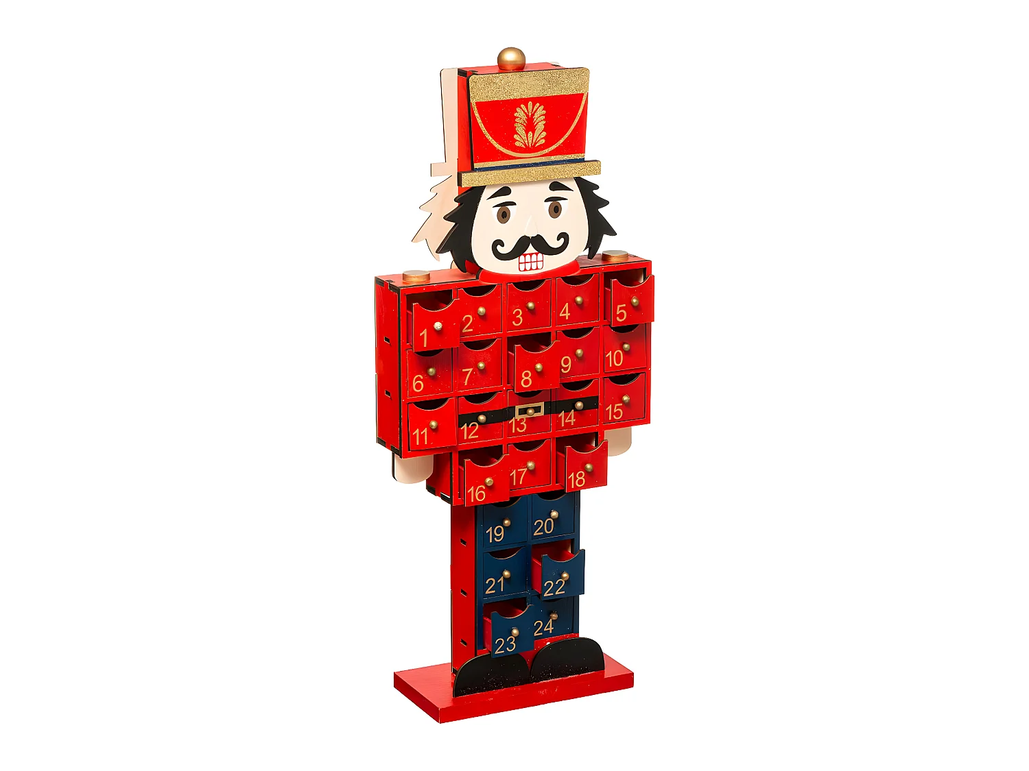 Déco de Noël Calendrier de l'Avent Casse Noisette H 47.5 cm